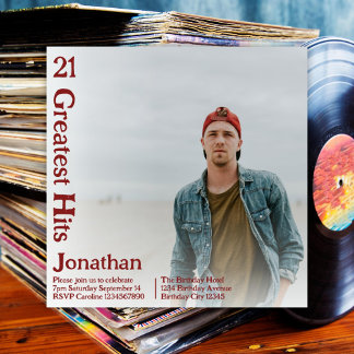 Custom Retro Album Cover Music 21. Geburtstag Einladung