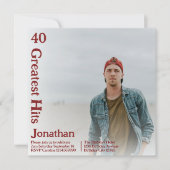 Custom Retro Album Cover Music 40. Geburtstag Einladung (Vorderseite)