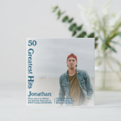 Custom Retro Album Cover Music 50. Geburtstag Einladung (Stehend Vorderseite)