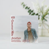 Custom Retro Album Cover Music 60. Geburtstag Einladung (Stehend Vorderseite)