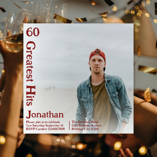 Custom Retro Album Cover Music 60. Geburtstag Einladung