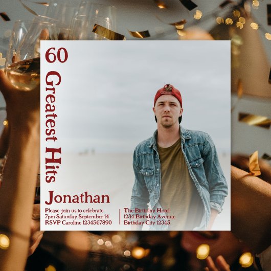 Custom Retro Album Cover Music 60. Geburtstag Einladung