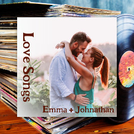 Custom Retro Album Cover Music Liebe Songs Wedding Einladung