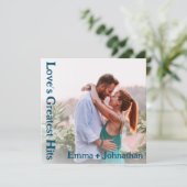 Custom Retro Album Cover Music Navy Hochzeit Einladung (Stehend Vorderseite)