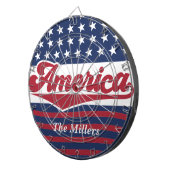 Custom Retro America Flag 4. Juli Dartscheibe (Vorderseite rechts)