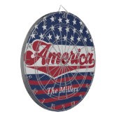 Custom Retro America Flag 4. Juli Dartscheibe (Vorderseite Links)