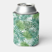 Custom Retro Angesagt Tropical Green Palm Leaftern Dosenkühler (Kanne Rückseite)