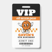 Custom Retro Basketball Geburtstagsparty GVP Ausweis (Vorderseite)