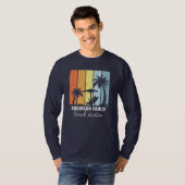 Custom Retro Beach Trip Navy Blue Long Sleeve T-Shirt (Vorne ganz)