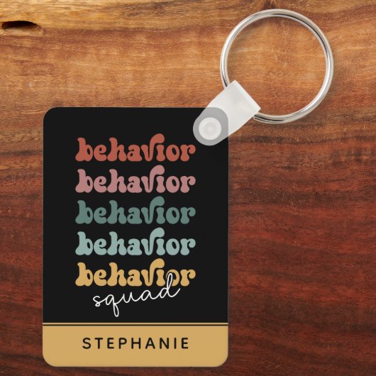 Custom Retro Behaviour Squad Behavioral Therapist Schlüsselanhänger (Rückseite)