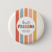 Custom Retro Best Friends Beste Freundinnen Niedli Button (Vorderseite)