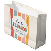 Custom Retro Best Friends Beste Freundinnen Niedli Große Geschenktüte (Vorderseite Schrägansicht)