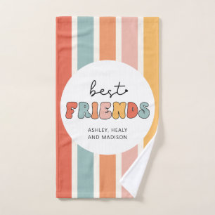 Custom Retro Best Friends Beste Freundinnen Niedli Handtuch