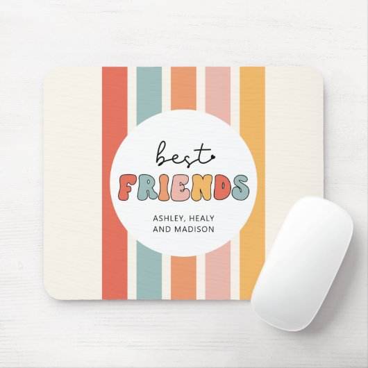 Custom Retro Best Friends Beste Freundinnen Niedli Mousepad (Mit Mouse)