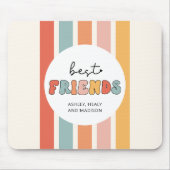 Custom Retro Best Friends Beste Freundinnen Niedli Mousepad (Vorne)