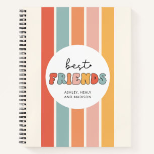 Custom Retro Best Friends Beste Freundinnen Niedli Notizblock