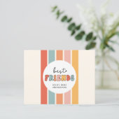 Custom Retro Best Friends Beste Freundinnen Niedli Postkarte (Stehend Vorderseite)