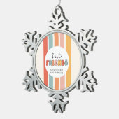 Custom Retro Best Friends Beste Freundinnen Niedli Schneeflocken Zinn-Ornament (Rechts)