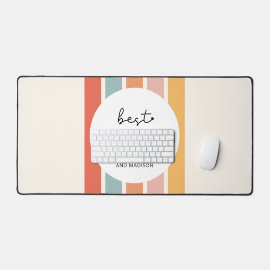 Custom Retro Best Friends Beste Freundinnen Niedli Schreibtischunterlage (Tastatur & Maus)