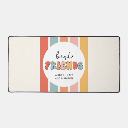 Custom Retro Best Friends Beste Freundinnen Niedli Schreibtischunterlage (Vorderseite)