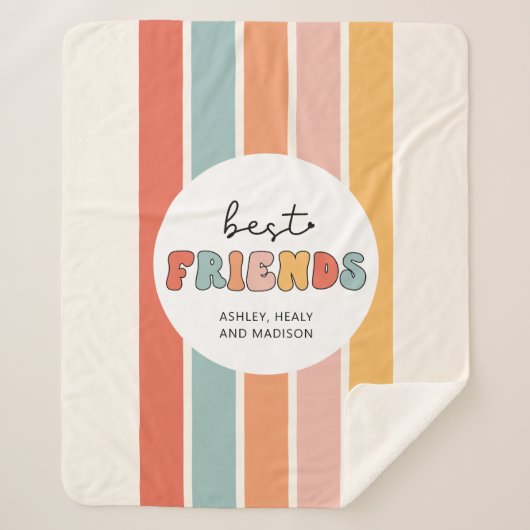 Custom Retro Best Friends Beste Freundinnen Niedli Sherpadecke (Vorderseite)