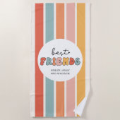 Custom Retro Best Friends Beste Freundinnen Niedli Strandtuch (Vorderseite)