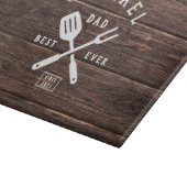 Custom Retro BEST VATER je rustikale Dunkelholzdru Schneidebrett (Ecke)
