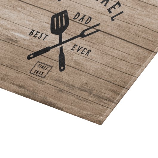 Custom Retro BEST VATER JE Rustikale Holzdruck Schneidebrett (Ecke)