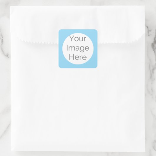 Custom Retro Blue Frame one Photo Square Sticker (Tasche)
