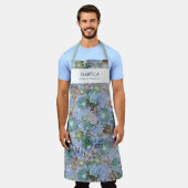 Custom Retro Blue Protea und Daisy Schürze (Getragen)