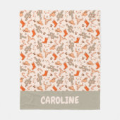 Custom Retro Boho Western Weihnachtswüste Kaktus Fleecedecke (Vorderseite)