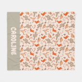 Custom Retro Boho Western Weihnachtswüste Kaktus Fleecedecke (Vorderseite (Horizontal))