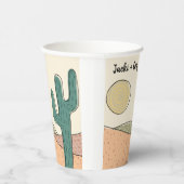 Custom Retro Boho Wüste Cactus Wedding Pappbecher (Rechts)