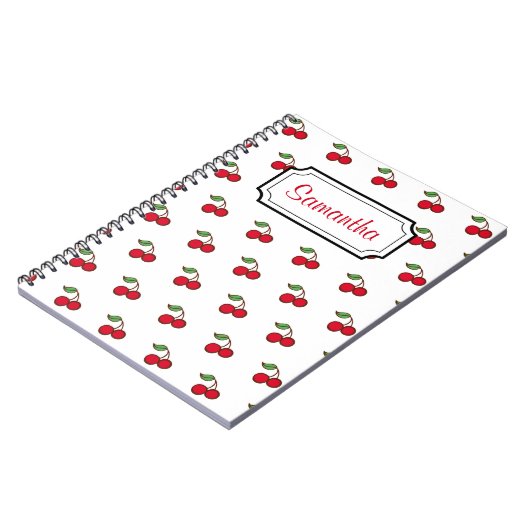 Custom Retro Cherry Küche Rezept Notebook Geschenk Notizblock (Linke Seite)