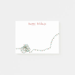 Custom Retro Christmas Tree String Lights Holiday Post-it Klebezettel