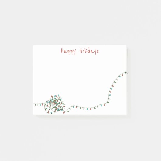 Custom Retro Christmas Tree String Lights Holiday Post-it Klebezettel (Vorderseite)