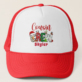 Custom Retro Cousin Crew Weihnachten Doodle T - Sh Truckerkappe