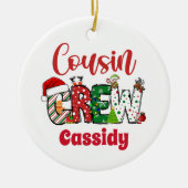 Custom Retro Cousin Crew Weihnachten Keramik Ornament (Vorne)