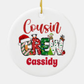 Custom Retro Cousin Crew Weihnachten Keramik Ornament (Hinten)