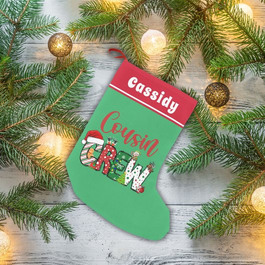 Custom Retro Cousin Crew Weihnachten Kleiner Weihnachtsstrumpf