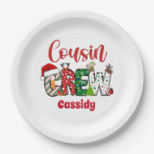 Custom Retro Cousin Crew Weihnachten Pappteller (Vorderseite)