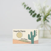 Custom Retro Desert Cactus Interior Designer Visitenkarte (Stehend Vorderseite)