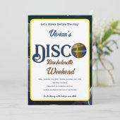 Custom Retro Disco Bacheloretto Einladung (Stehend Vorderseite)