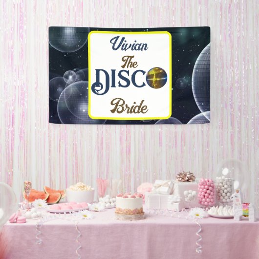 Custom Retro Disco Junggeselinnen-Abschied Disco Banner (Party)