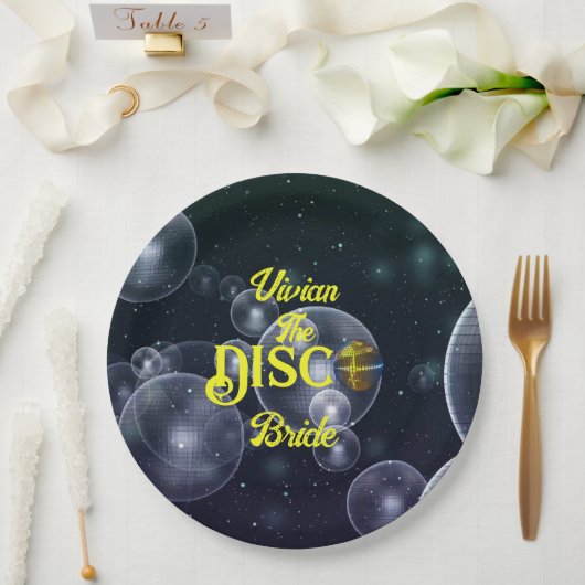 Custom Retro Disco Junggeselinnen-Abschied Disco Pappteller (Hochzeit)