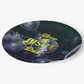 Custom Retro Disco Junggeselinnen-Abschied Disco Pappteller (Schrägansicht)