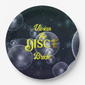 Custom Retro Disco Junggeselinnen-Abschied Disco Pappteller (Vorderseite)