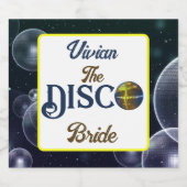 Custom Retro Disco Junggeselinnen-Abschied Disco Schaumweinetikett (Einzelnes Label)