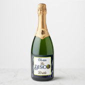 Custom Retro Disco Junggeselinnen-Abschied Disco Schaumweinetikett (Vorderseite)