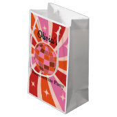 Custom Retro Disco Junggeselinnen-Abschied Kleine Geschenktüte (Rückseite Schrägansicht)